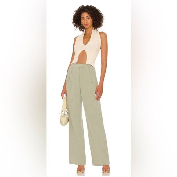 LOVERS + FRIENDS Roxanne pleated linen blend trousers small - Picture 1 of 10